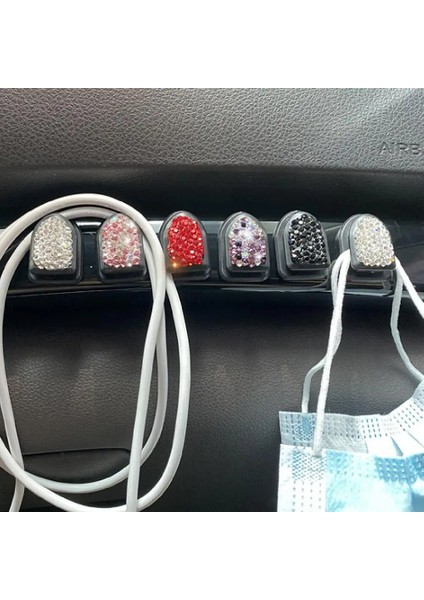 Siyah Yapışkanlı Kanca Punch-Free Parlak Düzenli Tutmak Rhinestone Gömülü Kablo Düzenleyici Araba Askısı Anahtarlar Için Araba Kancası (Yurt Dışından) indirimleri