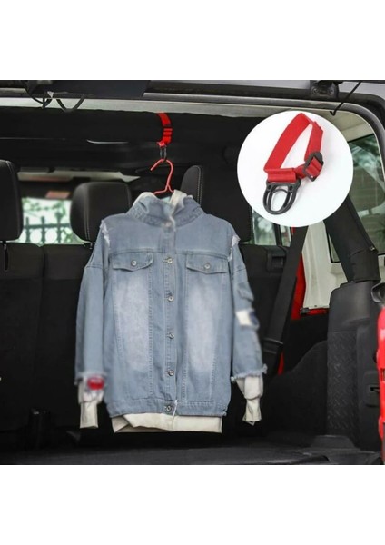 1x Araba Oto Kırmızı + Siyah Rulo Bar Ceket Kancası Askı Jeep Wrangler Jk Jl Için (Yurt Dışından)