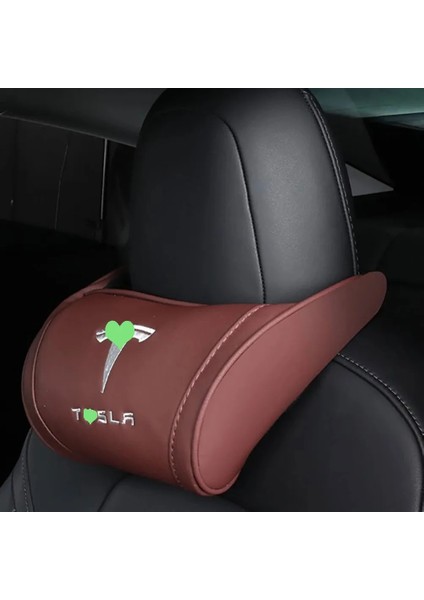 Kahverengi Tarzı Tesla Model 3 S x Model Y Için Araba Koltuğu Kafalık Boyun Yastık Minder Boyun Kafalık 1 Adet Evrensel Aksesuarlar (Yurt Dışından)