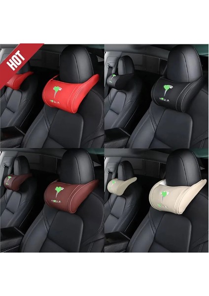 Kahverengi Tarzı Tesla Model 3 S x Model Y Için Araba Koltuğu Kafalık Boyun Yastık Minder Boyun Kafalık 1 Adet Evrensel Aksesuarlar (Yurt Dışından) modelleri