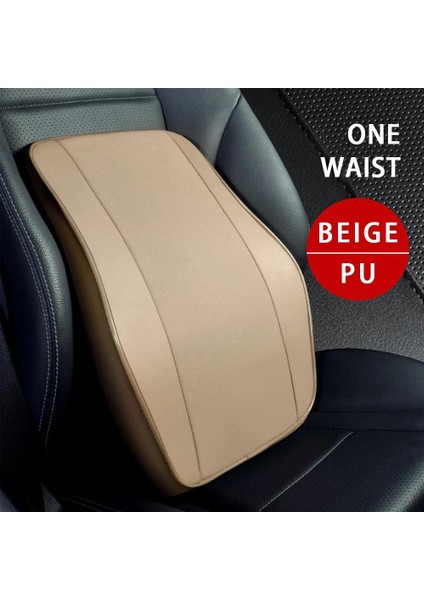 1 Adet Bej Bel Stili Kafalık Yastığı Araba Boyun Dayanağı Baş Desteği Yastığı Araba Nefes Alabilir Bellek Köpük Yavaş Ribaund Koruması Araba Bel Yastığı Evrensel (Yurt Dışından)