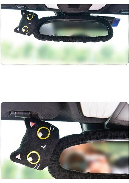 El Freni Kapağı 1 Adet Tarzı Sevimli Kedi Araba Karikatür Kafalık Seyahat Minderi Emniyet Kemeri Omuz Pedleri Kapakları Dikiz Aynası Kapağı Aksesuarları Iç Koltuk Dayanağı (Yurt Dışından) modelleri