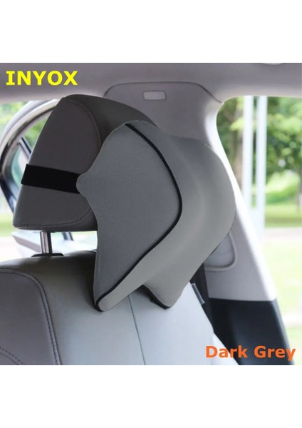 Açık Gri Tarzı S1 Kafalık Araba Boyun Yastığı Koltuk Bel Yastığı Otomatik Sırt Baş Istirahatinde Hafızalı Köpük Kumaş Sandalye Seyahat Desteği Minder Kapakları (Yurt Dışından) fırsatları