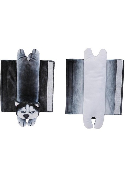 Bir Stil 1 Adet Araba Kafalık Yastık Emniyet Kemerleri Kapak Dolgu 3D Baskılı Köpek Kedi Yüz Sevimli Boyun Istirahat Oto Boyun Güvenlik Yastığı (Yurt Dışından) indirimleri