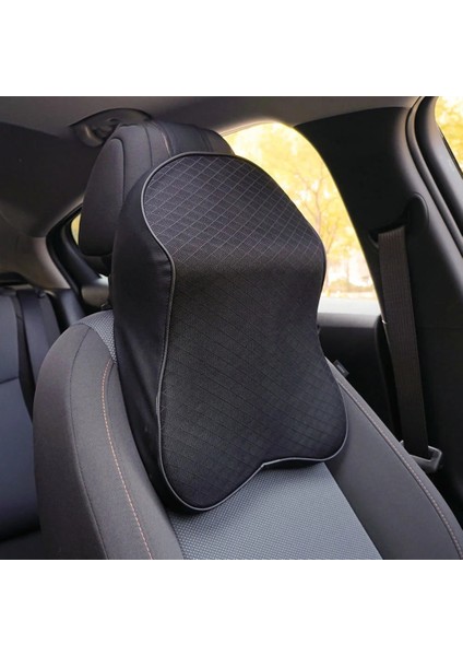 Siyah B Stili 2 Boyutlu Araba Boyun Yastığı 3D Battaniyeler Baş Desteği Ayarlanabilir Otomatik Kafalık Yastığı Seyahat Boyun Yastığı Destek Tutacağı Koltuk Yastığı (Yurt Dışından)