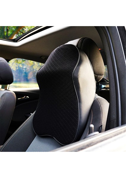 Siyah B Stili 2 Boyutlu Araba Boyun Yastığı 3D Battaniyeler Baş Desteği Ayarlanabilir Otomatik Kafalık Yastığı Seyahat Boyun Yastığı Destek Tutacağı Koltuk Yastığı (Yurt Dışından)