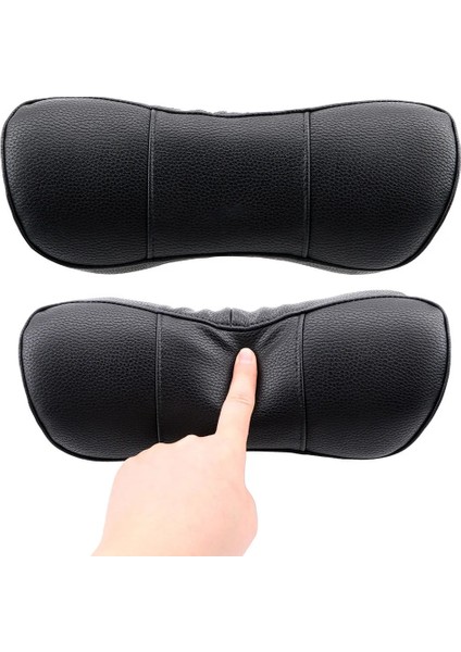 B Tipi Stili Araba Boyun Yastığı Pu Deri Oto Baş Dinlenme Yastığı 3D Bellek Köpüğü Oto Koltuk Sandalyesi Için Evrensel Boyun Dayanağı Yastığı (Yurt Dışından)