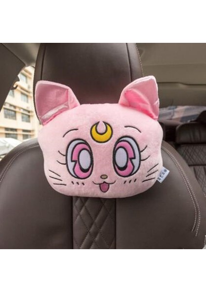 B El Freni Dişlisi Stili Yeni Varış Karikatür Sevimli Kafalık Peluş Luna Kedi Kafası Araba Bel Desteği Yastık Yaratıcı Araba Boyun Yastık Süslemeleri (Yurt Dışından) indirimleri