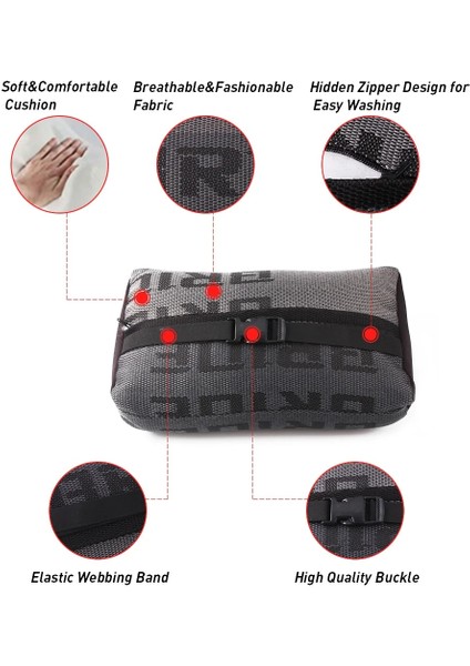Kırmızı Stil Jdm Tarzı Gelın Yumuşak Araba Yastık Koltuk Desteği Dekor Kafalık Arkalığı Koltuk Minderi Evrensel Araba Boyun Yastıkları BAG043 (Yurt Dışından) indirimleri