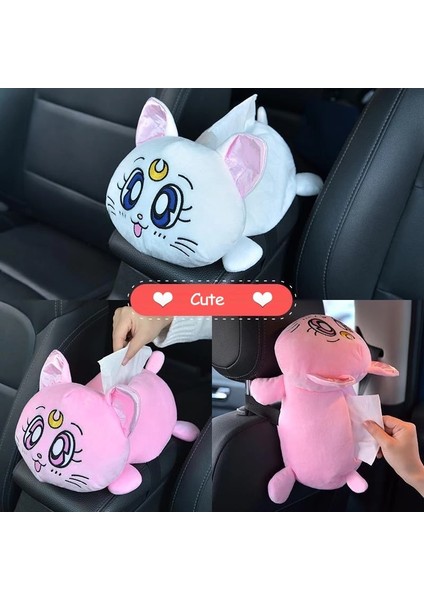 B 1pc Doku Kutusu Stili Yeni Karikatür Kafalık Yastık Sevimli Araba Luna Kedi Kafası Peluş Boyun Yastık Araba Koltuğu Kafalık Yastık Kawaii Kızlar Için Araba Aksesuarları (Yurt Dışından)