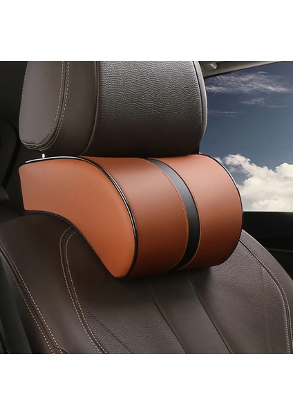 Koyu Kahverengi Tarzı Araba Boyun Yastığı Ayarlanabilir Bellek Pamuklu Araba Kafalık Boyun Dayanağı Koruma Koltuk Minderi Yastık Araba Iç Aksesuarları (Yurt Dışından)