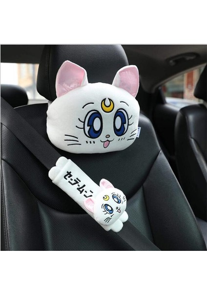 Boyun Yastığı Tarzı Yeni Varış Karikatür Sevimli Kafalık Peluş Luna Kedi Kafası Araba Bel Desteği Yastık Yaratıcı Araba Boyun Yastık Süslemeleri (Yurt Dışından) fiyatları