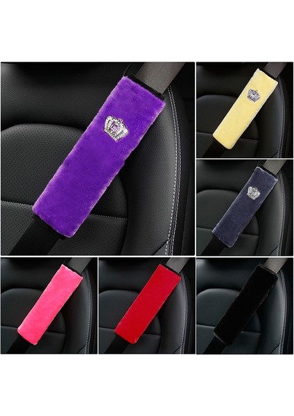 Pembe Taç Araba Emniyet Kemeri Örtüsü Taç Kış Peluş Evrensel Oto Emniyet Kemeri Yastık Koruyucu Emniyet Kemerleri Omuz Koruma Kapakları (Yurt Dışından) fiyatları