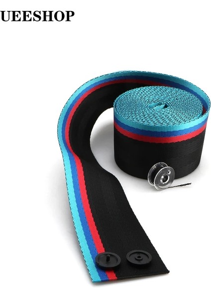 Üç Renkli Ueeshop Uzunluk Araba Emniyet Kemeri Dokuma Mavi Kırmızı Siyah Derin Yeşil Kumaş 4.8 Genişlik Yarış Koltuğu Emniyet Kemerleri Harne Yeni A (Yurt Dışından)