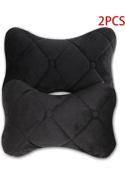 Yastık 2 Adet Siyah Stil Yeni Araba Boyun Yastıkları Hem Yan Ipek Pamuklu Tek Kafalık Yastığı Çoğu Araba Için Fit Dolu Fiber Araba Kafa Dinlenme Yastığı (Yurt Dışından)