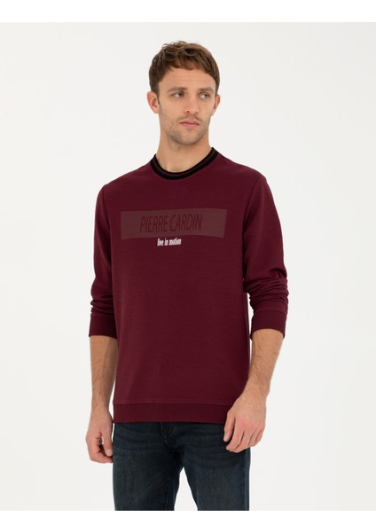 Pierre Cardin Erkek Bordo Regular Fit Bisiklet Yaka Sweatshirt 50279532-VR014