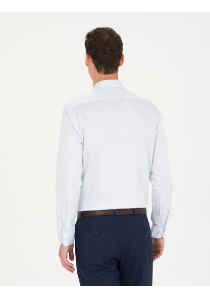 Erkek Açık Mavi Slim Fit Uzun Kollu Basic Gömlek 50280213-VR003 indirimleri