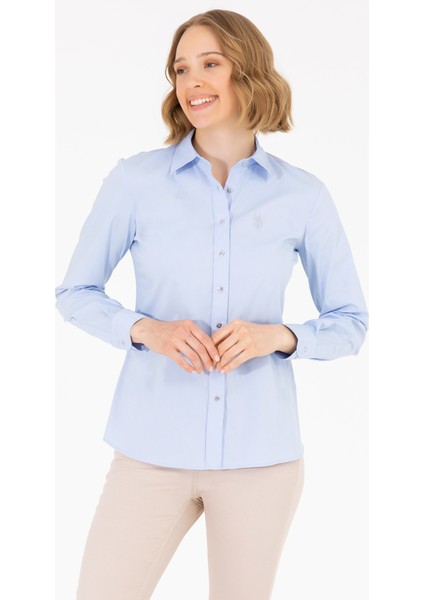 Kadın Açık Mavi Gömlek Basic 50262883-VR003