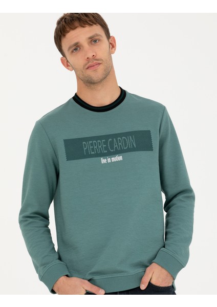 Pierre Cardin Erkek Yeşil Regular Fit Sweatshirt 50279532-VR054