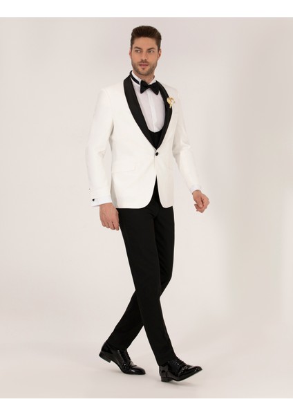 Erkek Ekru Ex. Slim Fit Smokin Damatlık 50267027-VR019 fırsatları