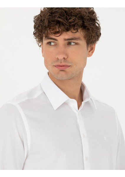 Erkek Beyaz Slim Fit Uzun Kollu Basic Gömlek 50277645-VR013 fiyatları