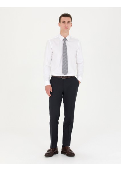 Erkek Beyaz Slim Fit Uzun Kollu Basic Gömlek 50280213-VR013
