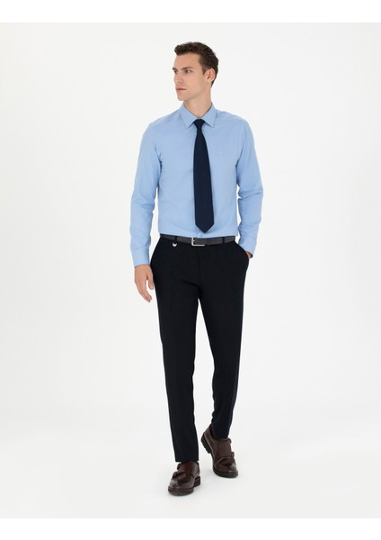 Erkek Lacivert Ekstra Slim Fit Kumaş Pantolon 50278452-VR033