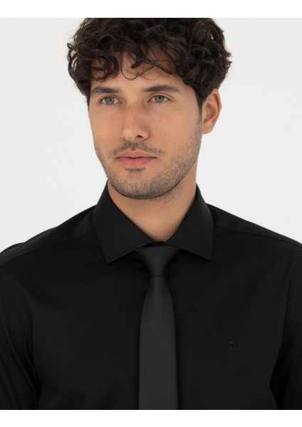 Erkek Siyah Slim Fit Uzun Kollu Gömlek 50286000-VR046 fiyatları