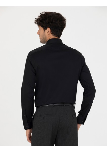 Erkek Siyah Slim Fit Uzun Kollu Gömlek 50286000-VR046 indirimleri