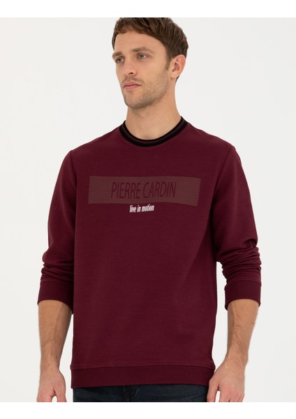 Pierre Cardin Erkek Bordo Regular Fit Sweatshirt 50279532-VR014