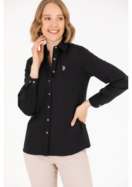 Kadın Siyah Gömlek Basic 50262883-VR046 fiyatları