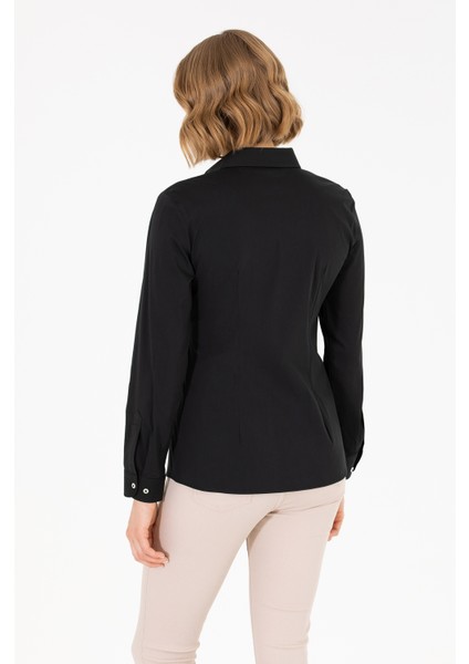 Kadın Siyah Gömlek Basic 50262883-VR046 indirimleri