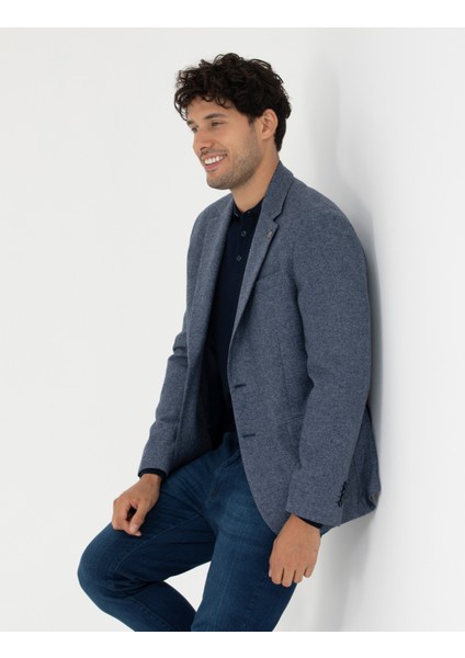 Erkek Koyu Mavi Slim Fit Ceket 50273166-VR032