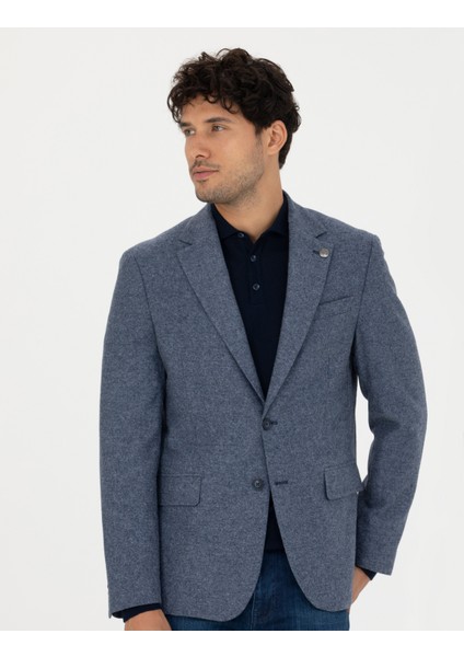 Erkek Koyu Mavi Slim Fit Ceket 50273166-VR032