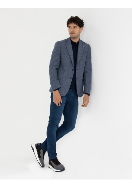 Erkek Koyu Mavi Slim Fit Ceket 50273166-VR032