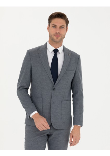 Erkek Koyu Mavi Slim Fit Çizgili Takım Elbise 50274461-VR032 modelleri