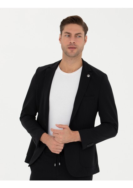 Erkek Siyah Body Esnek Fit Blazer Ceket 50287491-VR046