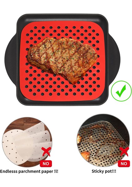 Yeniden Kullanılabilir Hava Fritöz Gömlekleri Hava Fritöz Paspasları Hava Fritöz Aksesuarları Için Cosori, Instant Vortex, Power Xl, Ninja 8.5 Inç (Yurt Dışından) modelleri