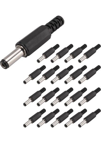 20 Adet Siyah 2.5mm x 5.5mm Dc Güç Erkek Fiş Jak Adaptörü (Yurt Dışından)