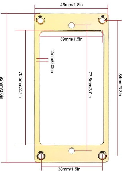 2 Adet Metal Düz Humbucker Kapağı Gitar Pikap Çerçevesi Montaj Halkası (Yurt Dışından) modelleri
