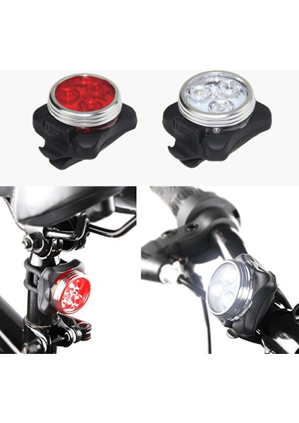 Açık Bisiklet Su Geçirmez Cob 3 LED USB Şarj Edilebilir 4 Mod Bisiklet Gece Ridefront Kafa Lambası ve Arka Kuyruk Lambası (Yurt Dışından)