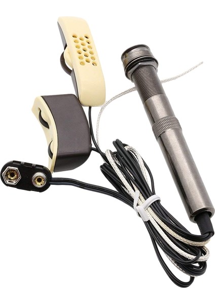 Folk Akustik Gitar Alıcısı A-202 Gitar Ekolayzır Piezo Pikap Amplifikatör Tuner, 6.35MM Çıkış Jakı (Mikrofonlu) (Yurt Dışından)