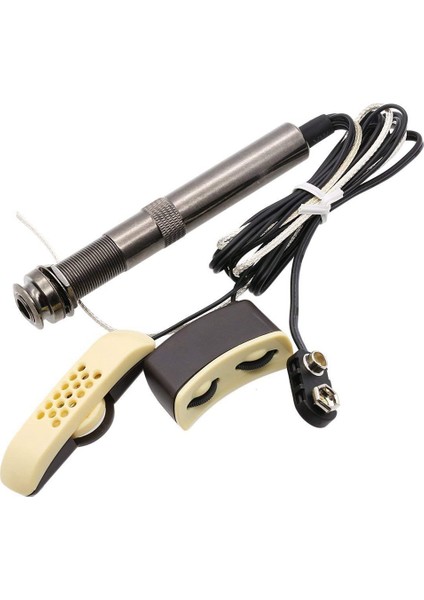 Folk Akustik Gitar Alıcısı A-202 Gitar Ekolayzır Piezo Pikap Amplifikatör Tuner, 6.35MM Çıkış Jakı (Mikrofonlu) (Yurt Dışından)