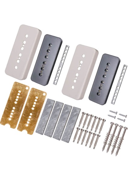 1 Takım Gitar Humbucker Pickup Kitleri Pirinç Coverand Taban Plakası Gümüş Kutup Vidaları Elektro Gitar Aksesuarları Için C (Yurt Dışından)