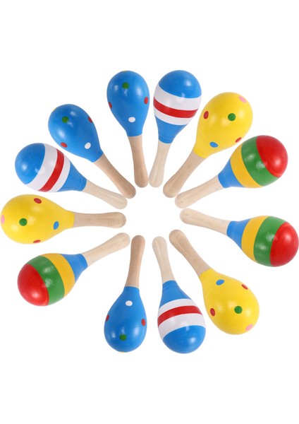 Maraca Partisi Için 12 Parça Marakas Ahşap Marakas Fiesta Için Renkli Mini Marakas Müzik Aletleri Şekeri Marakas, Rastgele Renkler (Yurt Dışından)