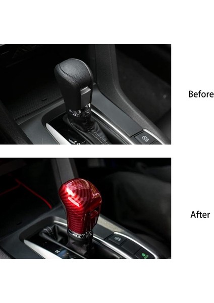 Vites Topuzu Kapağı Abs Kırmızı Karbon Fiber Değişim Kolu Trim Honda Civic Sedan 2020 2019 2018 2017 2016 (Yurt Dışından) modelleri