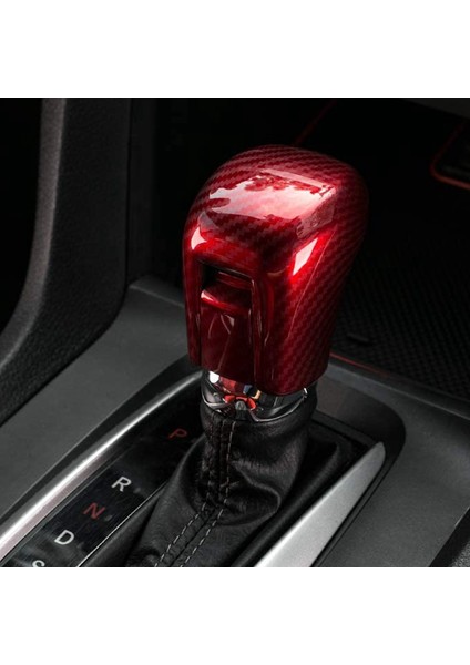 Vites Topuzu Kapağı Abs Kırmızı Karbon Fiber Değişim Kolu Trim Honda Civic Sedan 2020 2019 2018 2017 2016 (Yurt Dışından) indirimleri