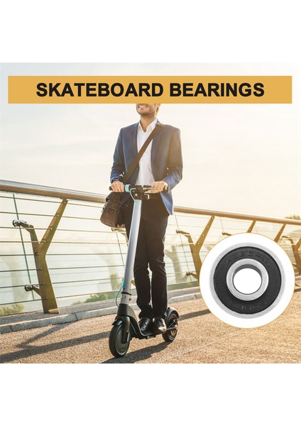 10 Adet 608-2RS Longboard Entegre Rulman Kaykay Tekerlek Rulman Inline Paten Rulman 8X22X12.6MM, Siyah (Yurt Dışından)