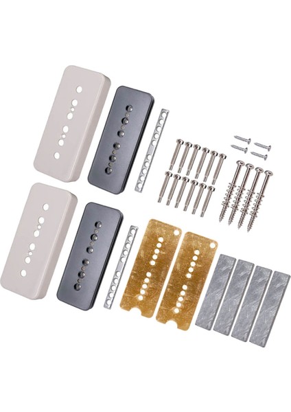 1 Takım Gitar Humbucker Pickup Kitleri Pirinç Coverand Taban Plakası Gümüş Kutup Vidaları Elektro Gitar Aksesuarları Için C (Yurt Dışından) fiyatları