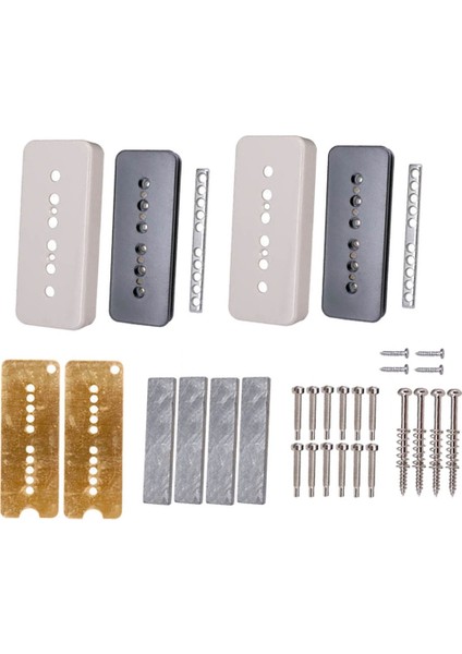 1 Takım Gitar Humbucker Pickup Kitleri Pirinç Coverand Taban Plakası Gümüş Kutup Vidaları Elektro Gitar Aksesuarları Için C (Yurt Dışından) modelleri